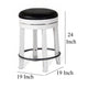 Orso Swivel Counter Stool Set of 2 Black Faux Leather White Wood BM324875