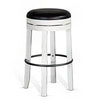Orso Swivel Barstool Set of 2 Black Faux Leather White Wood Black BM324876