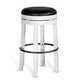 Orso Swivel Barstool Set of 2 Black Faux Leather White Wood Black BM324876