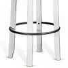 Orso Swivel Barstool Set of 2 Black Faux Leather White Wood Black BM324876
