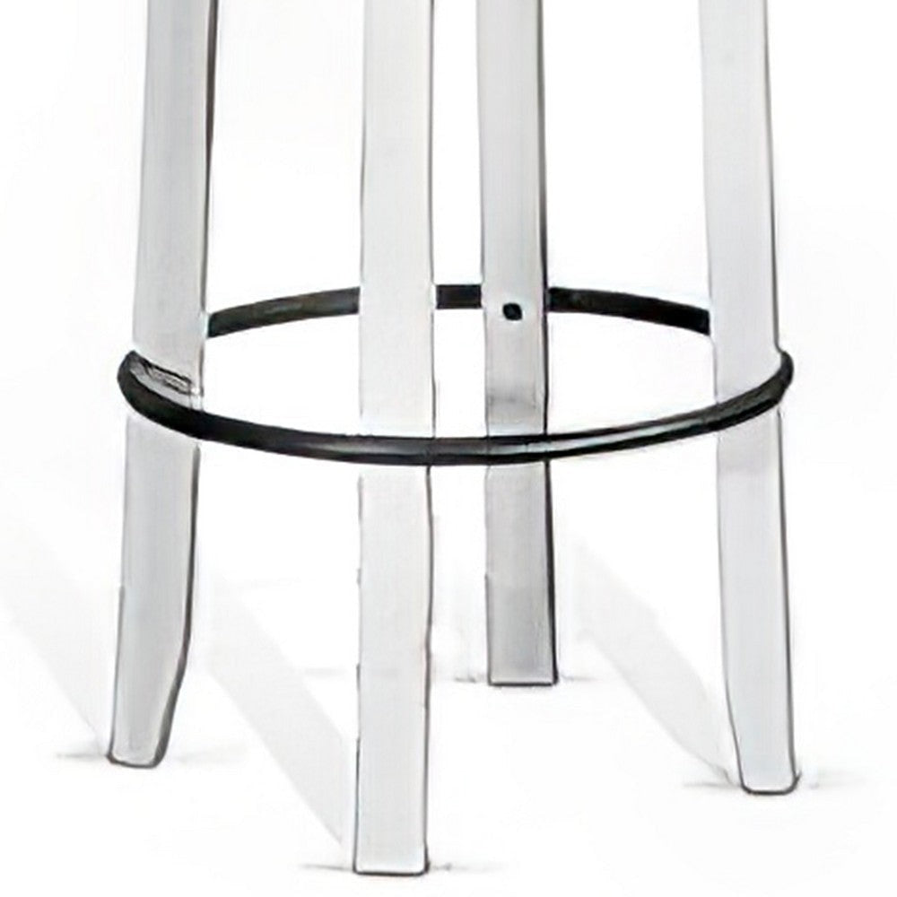 Orso Swivel Barstool Set of 2 Black Faux Leather White Wood Black BM324876