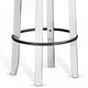 Orso Swivel Barstool Set of 2 Black Faux Leather White Wood Black BM324876