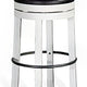 Orso Swivel Barstool Set of 2 Black Faux Leather White Wood Black BM324876