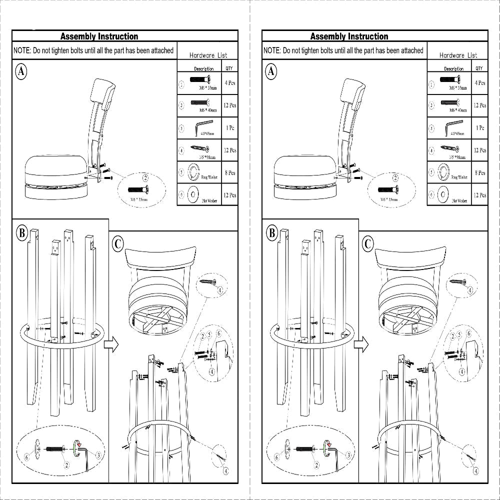 Orso Swivel Counter Stool Chair Set of 2 Black Faux Leather White BM324877