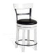 Orso Swivel Counter Stool Chair Set of 2, Black Faux Leather, White