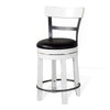 Orso Swivel Counter Stool Chair Set of 2 Black Faux Leather White BM324877