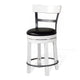 Orso Swivel Counter Stool Chair Set of 2 Black Faux Leather White BM324877