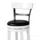 Orso Swivel Counter Stool Chair Set of 2 Black Faux Leather White BM324877