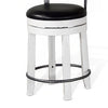 Orso Swivel Counter Stool Chair Set of 2 Black Faux Leather White BM324877