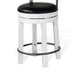 Orso Swivel Counter Stool Chair Set of 2 Black Faux Leather White BM324877