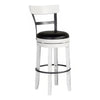 Orso Swivel Barstool Chair Set of 2, Black Faux Leather, White, Black