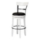 Orso Swivel Barstool Chair Set of 2 Black Faux Leather White Black BM324878