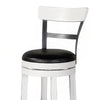 Orso Swivel Barstool Chair Set of 2 Black Faux Leather White Black BM324878