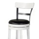 Orso Swivel Barstool Chair Set of 2 Black Faux Leather White Black BM324878