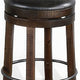 Flint Swivel Counter Stool Set of 2 Black Faux Leather Dark Brown BM324879
