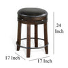 Flint Swivel Counter Stool Set of 2 Black Faux Leather Dark Brown BM324879