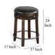 Flint Swivel Counter Stool Set of 2 Black Faux Leather Dark Brown BM324879