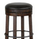 Flint Swivel Barstool Set of 2 Black Faux Leather Dark Brown Wood BM324880