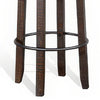 Flint Swivel Barstool Set of 2 Black Faux Leather Dark Brown Wood BM324880