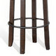 Flint Swivel Barstool Set of 2 Black Faux Leather Dark Brown Wood BM324880