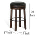 Flint Swivel Barstool Set of 2 Black Faux Leather Dark Brown Wood BM324880