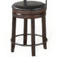 Flint Swivel Counter Stool Chair Set of 2 Black Faux Leather Brown BM324881