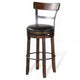 Flint Swivel Barstool Chair Set of 2 Black Faux Leather Dark Brown BM324882