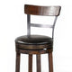 Flint Swivel Barstool Chair Set of 2 Black Faux Leather Dark Brown BM324882