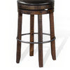 Flint Swivel Barstool Chair Set of 2 Black Faux Leather Dark Brown BM324882