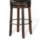 Flint Swivel Barstool Chair Set of 2 Black Faux Leather Dark Brown BM324882