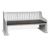 Orso Bench, Slat Back Design, White, Brown Mahogany and Mindi, 64"