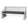 Orso Bench Slat Back Design White Brown Mahogany and Mindi 64’’ BM324883