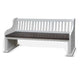 Orso Bench Slat Back Design White Brown Mahogany and Mindi 64’’ BM324883