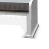 Orso Bench Slat Back Design White Brown Mahogany and Mindi 64’’ BM324883