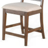 Yael Counter Height Stool Set of 2 Ivory White Light Brown Wood BM324884