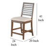 Yael Counter Height Stool Set of 2 Ivory White Light Brown Wood BM324884