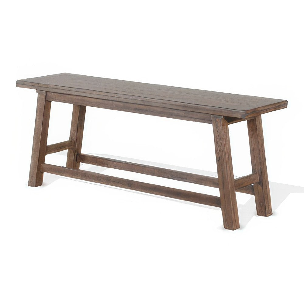 Yael Counter Height Bench Light Brown Mahogany and Mindi Wood 60’’ BM324885