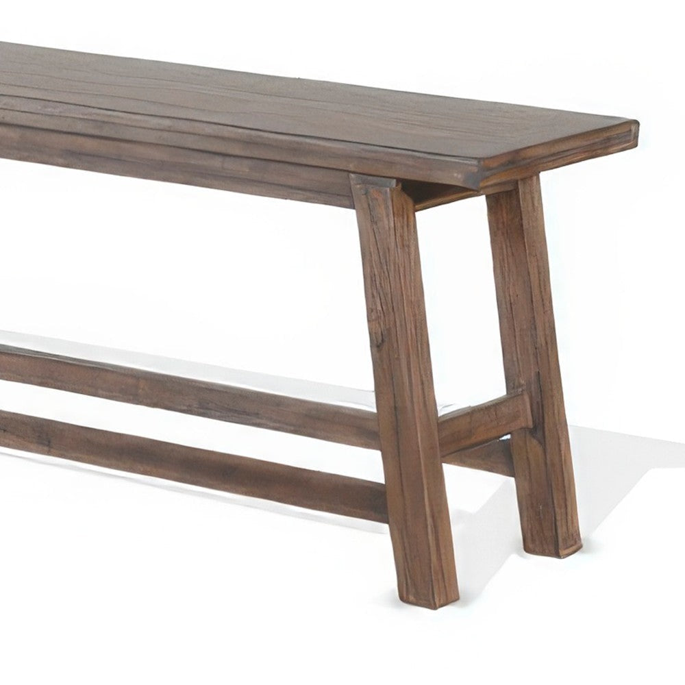 Yael Counter Height Bench Light Brown Mahogany and Mindi Wood 60’’ BM324885
