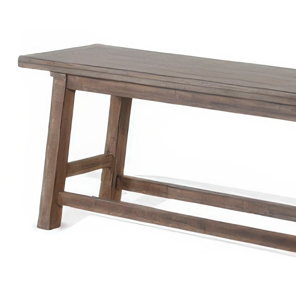 Yael Counter Height Bench Light Brown Mahogany and Mindi Wood 60’’ BM324885