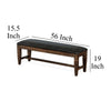 Flint Bench Dark Gray Faux Leather Dark Brown Mahogany Wood 56’’ BM324886