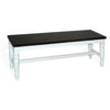 Orso Bench, Off White, Dark Brown Mahogany and Mindi Wood Frame, 52"