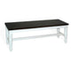 Orso Bench, Off White, Dark Brown Mahogany and Mindi Wood Frame, 52"