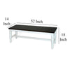Orso Bench Off White Dark Brown Mahogany and Mindi Wood Frame 52’’ BM324887