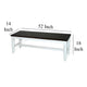 Orso Bench Off White Dark Brown Mahogany and Mindi Wood Frame 52’’ BM324887