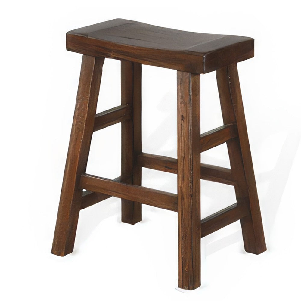 Reggie Counter Stool Set of 2 Saddle Seat Mocha Brown Mahogany BM324888