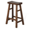 Reggie Barstool Set of 2 Saddle Seat Mocha Brown Mahogany Wood 30’’ BM324889