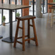 Reggie Barstool Set of 2, Saddle Seat, Mocha Brown Mahogany Wood, 30"