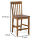 Marv Counter Height Chair Set of 2 Wooden Seat Oak Brown Wood Finish BM324892