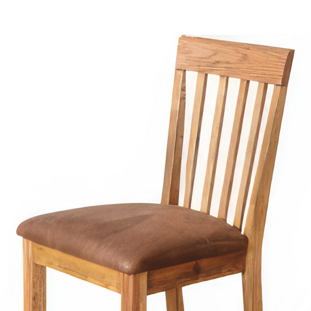Marv Counter Height Chair Set of 2 Faux Leather Light Brown 24’’ BM324893