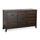 Cacia Sideboard Buffet Console, 3 Drawers and 2 Cabinets, Dark Brown